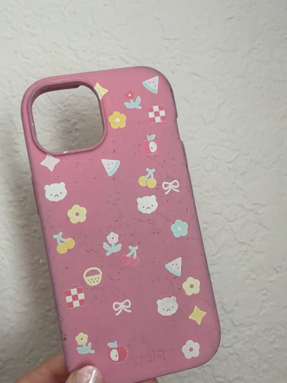 iPhone 15 Pink Decorative Floral & Fruit Phone Case